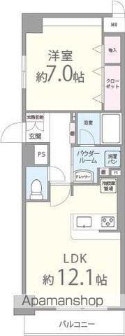 ディアコート新発田(1LDK/4階)の間取り写真