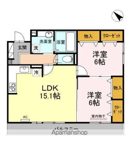 アドレ・コスモス(2LDK/3階)の間取り写真