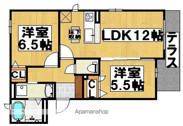 シエル クレールB棟(2LDK/1階)の間取り写真
