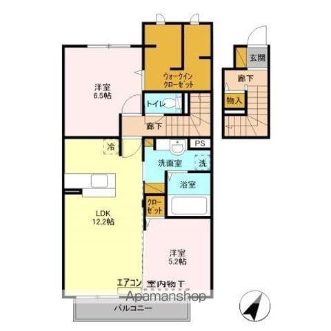 ボンヌ・シャンス(2LDK/2階)の間取り写真