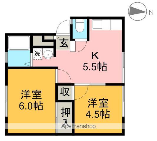 すばる朝倉(2K/1階)の間取り写真