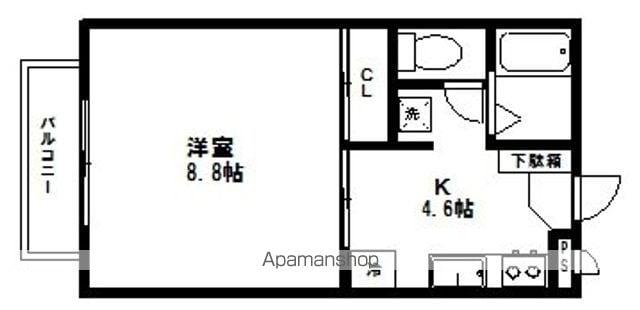 ラフォーレサン(1K/2階)の間取り写真