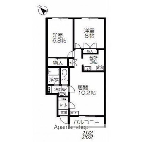 エール文京台A・B(2LDK/2階)の間取り写真