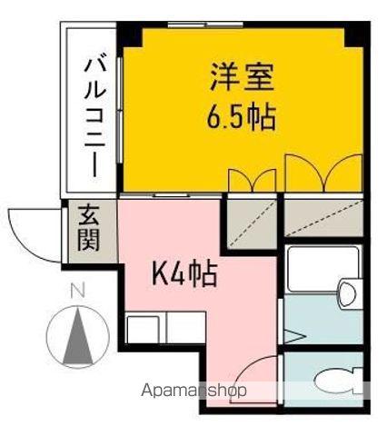 マンションクレール(1K/4階)の間取り写真