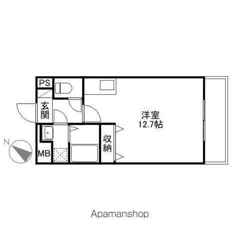 CHEZ-SOI TATSUMI Ⅲ(ワンルーム/4階)の間取り写真