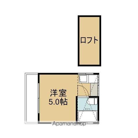 ユニハイム第2(ワンルーム/2階)の間取り写真