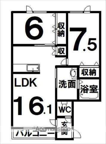 ステラⅡN(2LDK/3階)の間取り写真