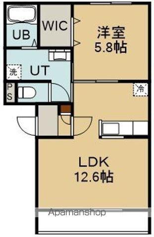 R・ヒルズコート花園(1LDK/4階)の間取り写真