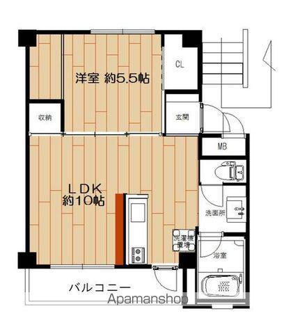 ビレッジハウス小野田第二2号棟(1LDK/3階)の間取り写真