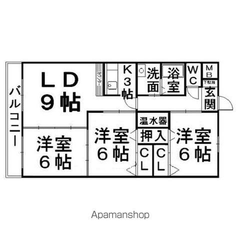 フェイマスKITAMI3番館(3LDK/3階)の間取り写真