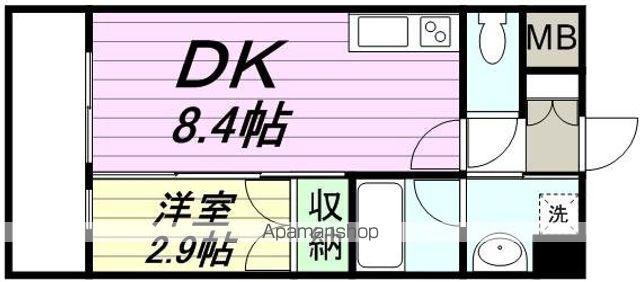 エルミタージュ川内(1DK/1階)の間取り写真