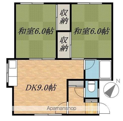 三河荘(2LDK/2階)の間取り写真