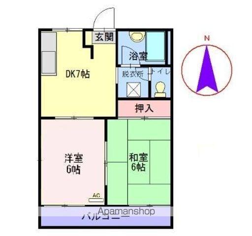 フジイハイツ(2DK/2階)の間取り写真