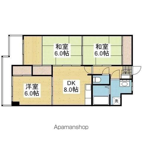 Mホーナー来住(3DK/3階)の間取り写真
