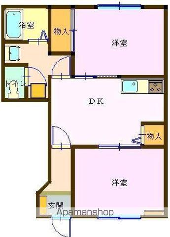 コーポ・ヤマトA(2DK/1階)の間取り写真