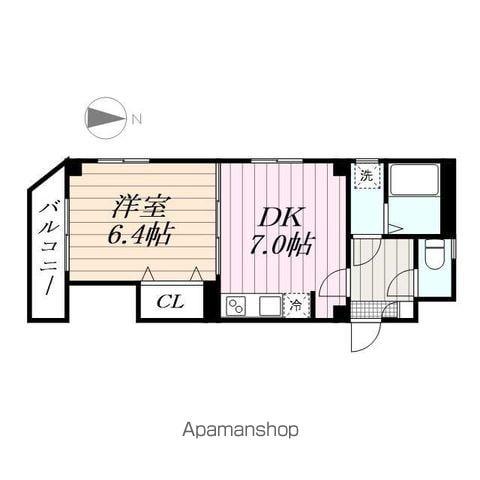 ヒルズアソシエイト(1DK/4階)の間取り写真