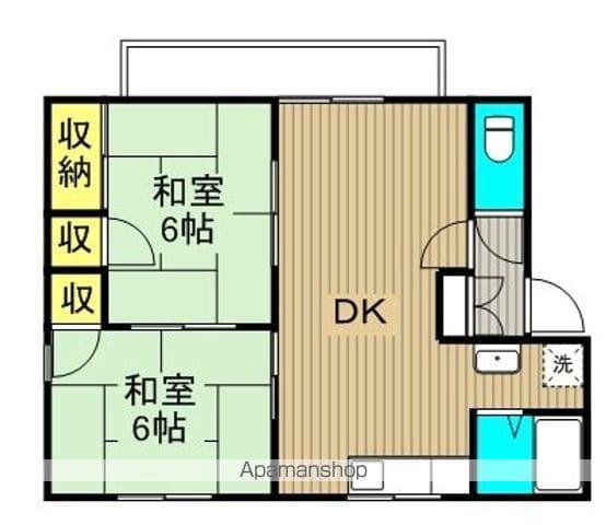タウンホームB(2LDK/2階)の間取り写真