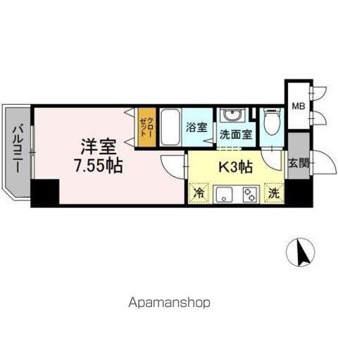 アンクレージュ西船橋(1K/7階)の間取り写真