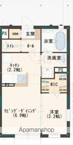 セリジェ越名D(1SLDK/1階)の間取り写真