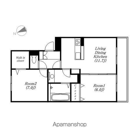 ソシア フェリオ(2LDK/3階)の間取り写真