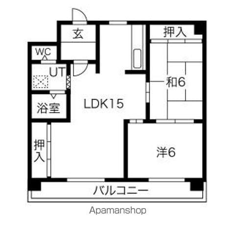 コスモハイツ(2LDK/2階)の間取り写真