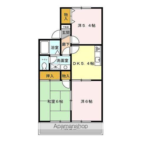 ラ・フランセ弐番館(3K/2階)の間取り写真