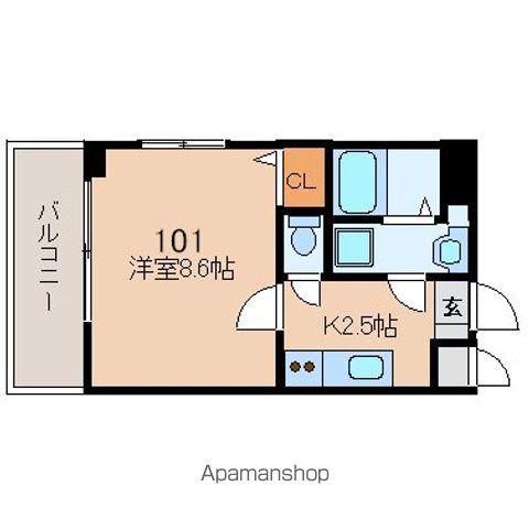 ドルチェヴィヴレ(1K/1階)の間取り写真