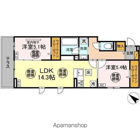 レジデンスヒルトップX XI XI(2LDK/1階)の間取り写真