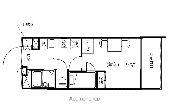レオパレス西ノ京円町(1K/2階)の間取り写真