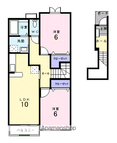 アルハンブラ二番館(2LDK/2階)の間取り写真