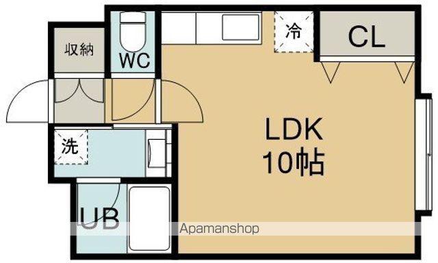 ラフォレ美原(ワンルーム/3階)の間取り写真