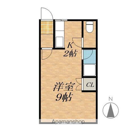 アルルーム3(1K/2階)の間取り写真