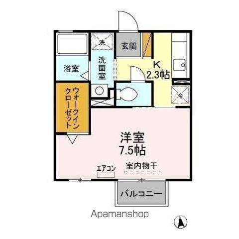 サフィールA・B(1K/2階)の間取り写真