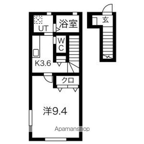 NAVIA D棟(1K/2階)の間取り写真