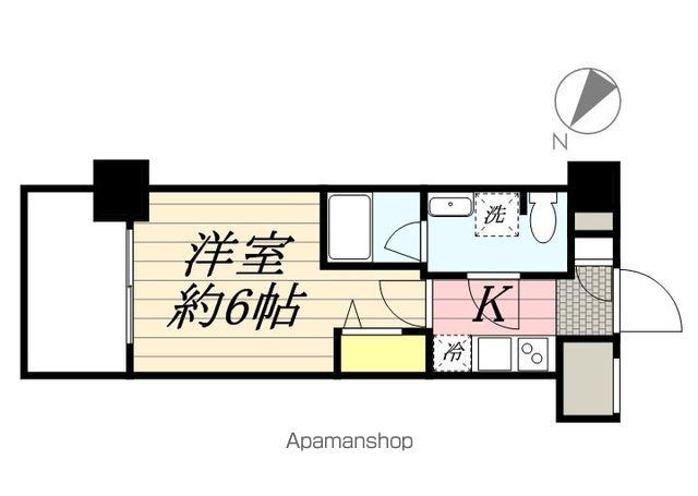 メインステージ横濱伊勢佐木Ⅱ(1K/2階)の間取り写真