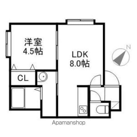 グランデルシャン(1LDK/2階)の間取り写真