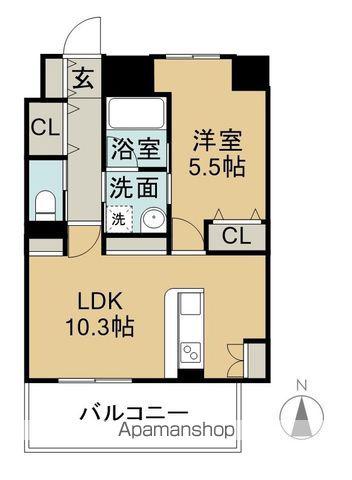プログレス久保田(1LDK/5階)の間取り写真