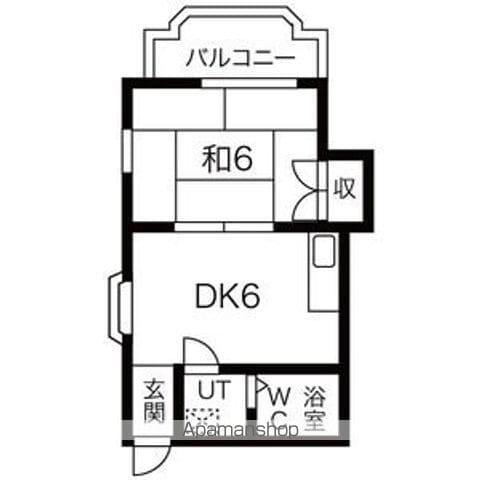 ポシェット東鷹(1DK/2階)の間取り写真