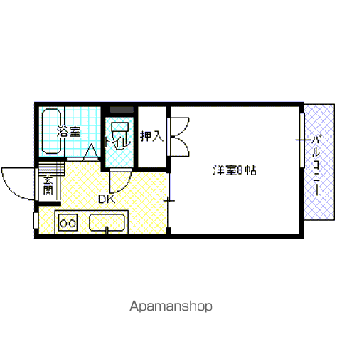 コートルーエ(1K/2階)の間取り写真