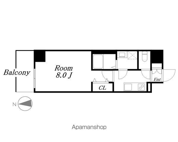プレイズシード名駅北(1K/6階)の間取り写真