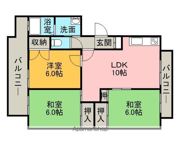 スカイマンション日吉(3LDK/4階)の間取り写真