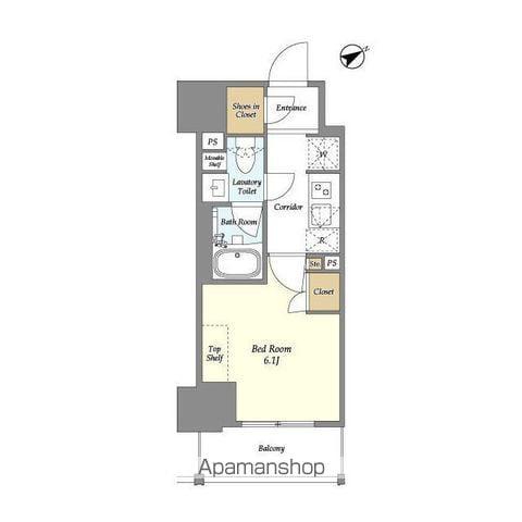 テラス横浜鶴見(1K/7階)の間取り写真