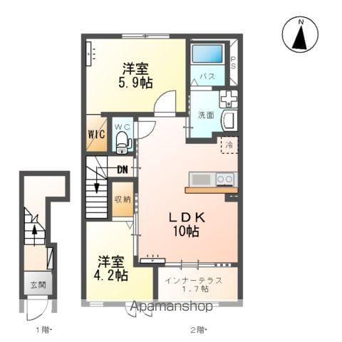 MYハーモニースターテラス(2LDK/2階)の間取り写真