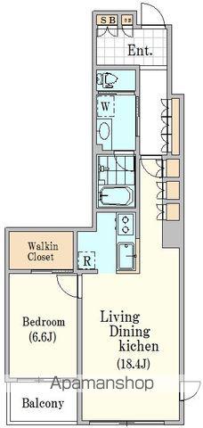 フレンシア外苑西 Ⅱ(1LDK/4階)の間取り写真