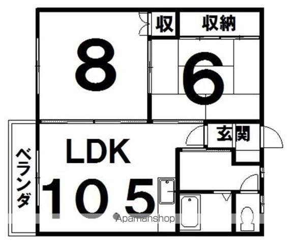 コーポ栄(2LDK/2階)の間取り写真