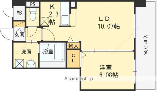 フラットライム(1LDK/3階)の間取り写真