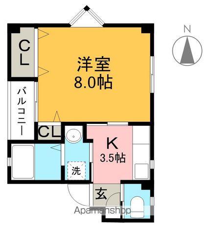 なの花ハウス(1K/1階)の間取り写真