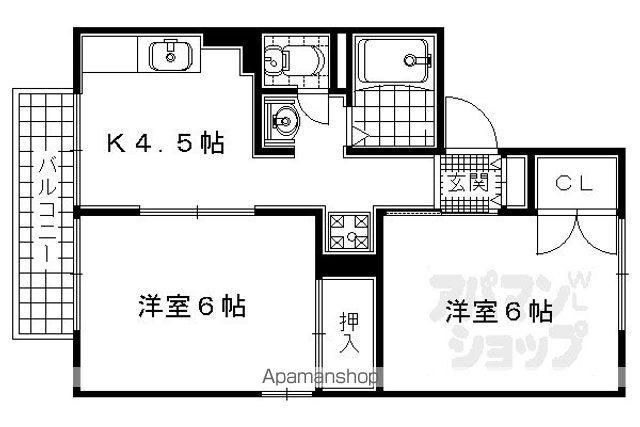 パレーシャル柳田(2DK/2階)の間取り写真