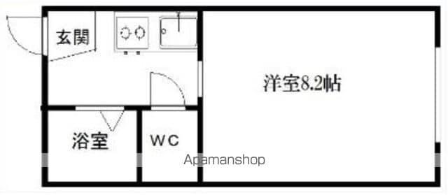 フェイバリット台原3(1K/2階)の間取り写真