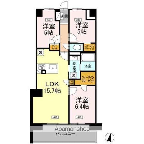 ロイヤルパークス仙台青葉通(3LDK/14階)の間取り写真